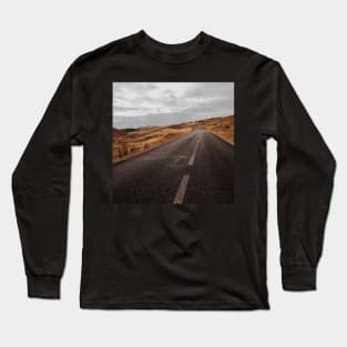 Empty Road in Gloomy Countryside Long Sleeve T-Shirt